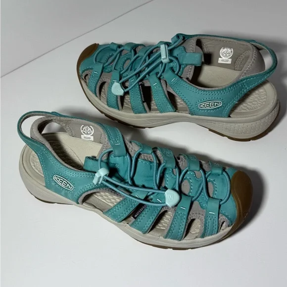 KEEN Astoria West Women’s Sz 7.5 Blue Glass Leather Hiking Shoes Waterproof - Picture 8 of 9